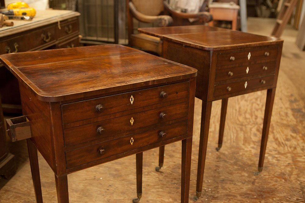 antique-table-with-drawers